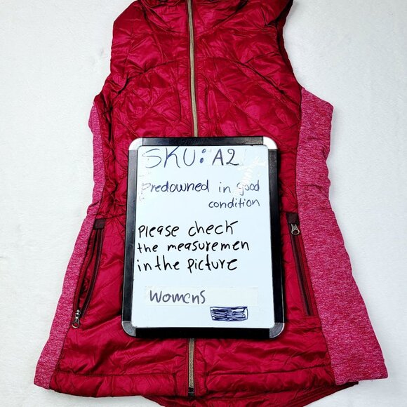 Lululemon Women's Berry Rumble Down For A Run Full-Zip Puffer Vest Size 4 - Picture 7 of 7
